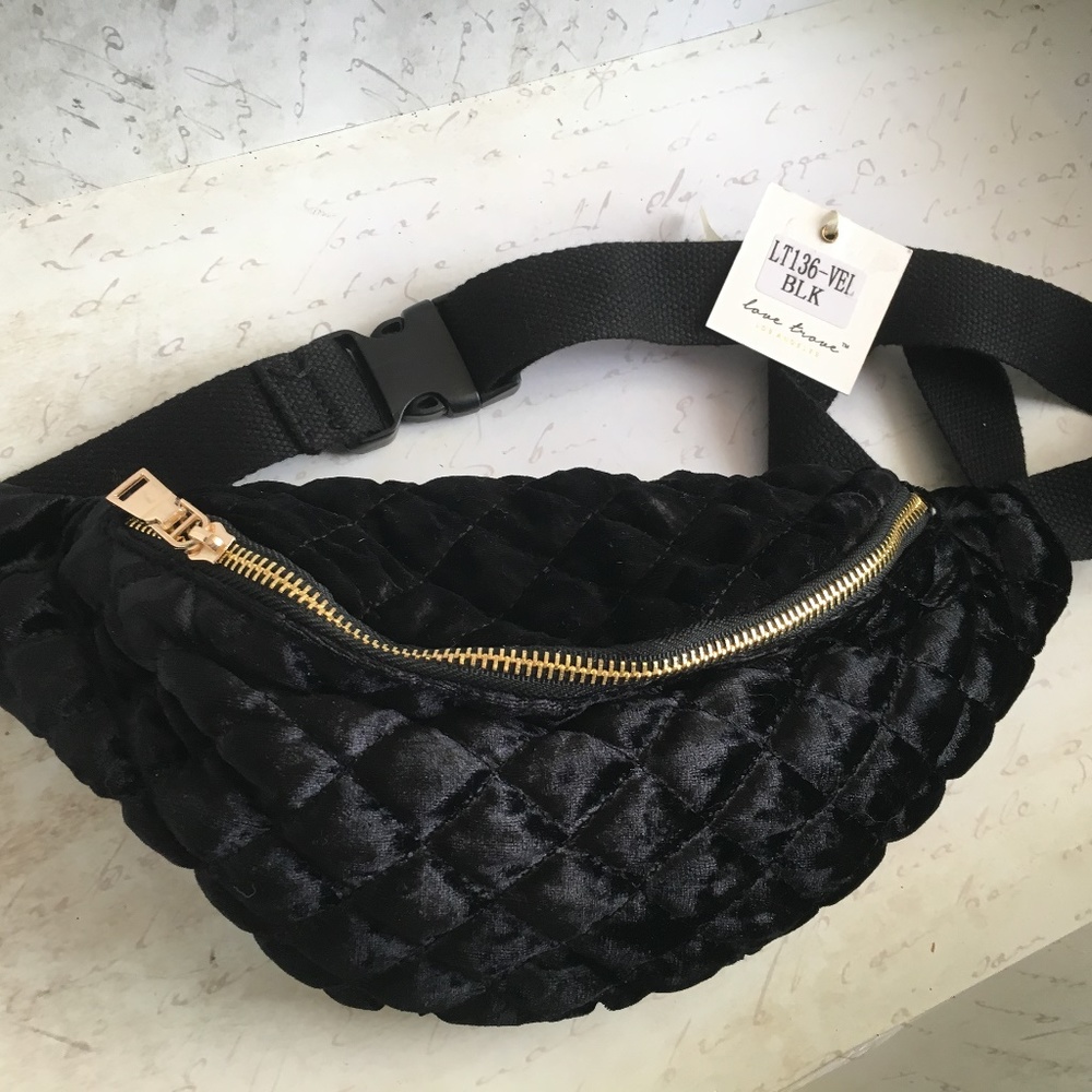 Love Trove LA Black Velvet Hip Bag
